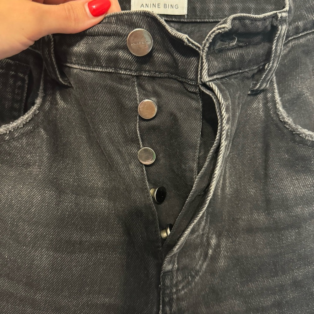 ANINE BING Sonya Straight Leg Jeans in Dark Charcoal sz26 - Picture 8 of 14